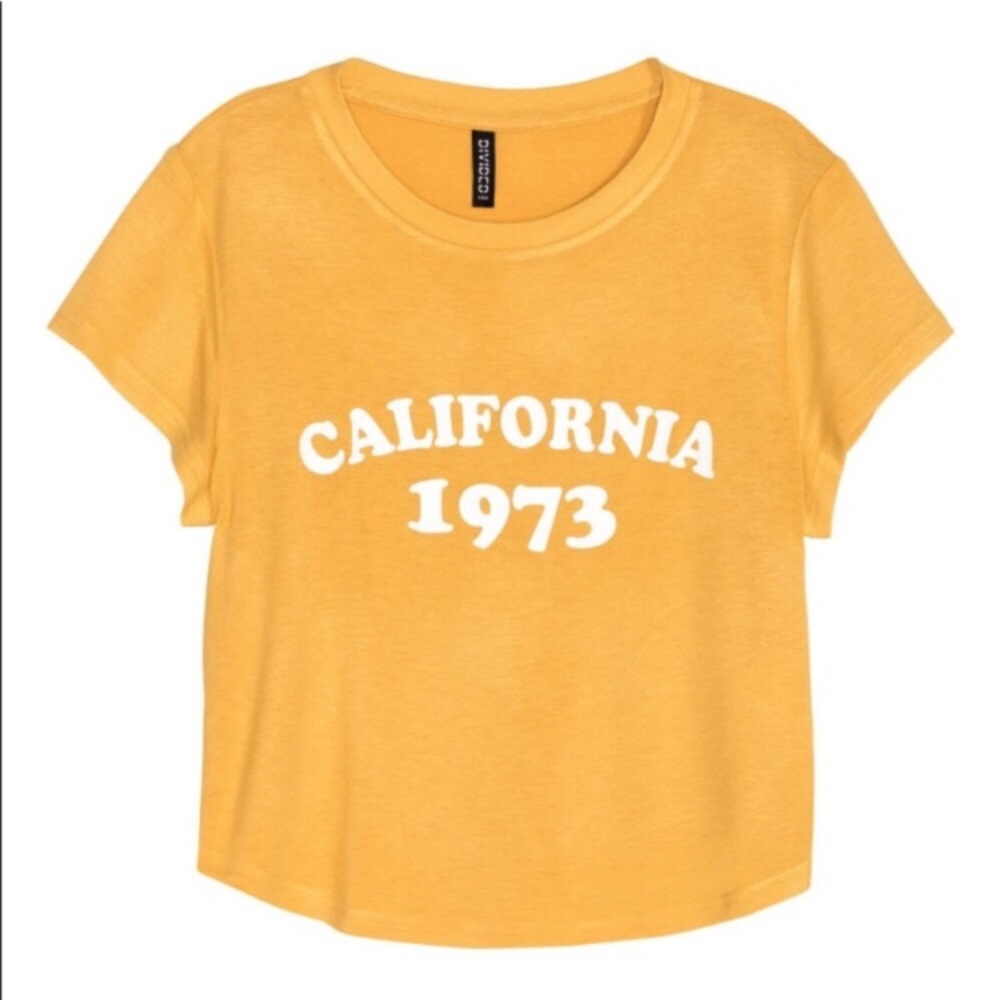 H&M Yellow 1973 California Crop Top